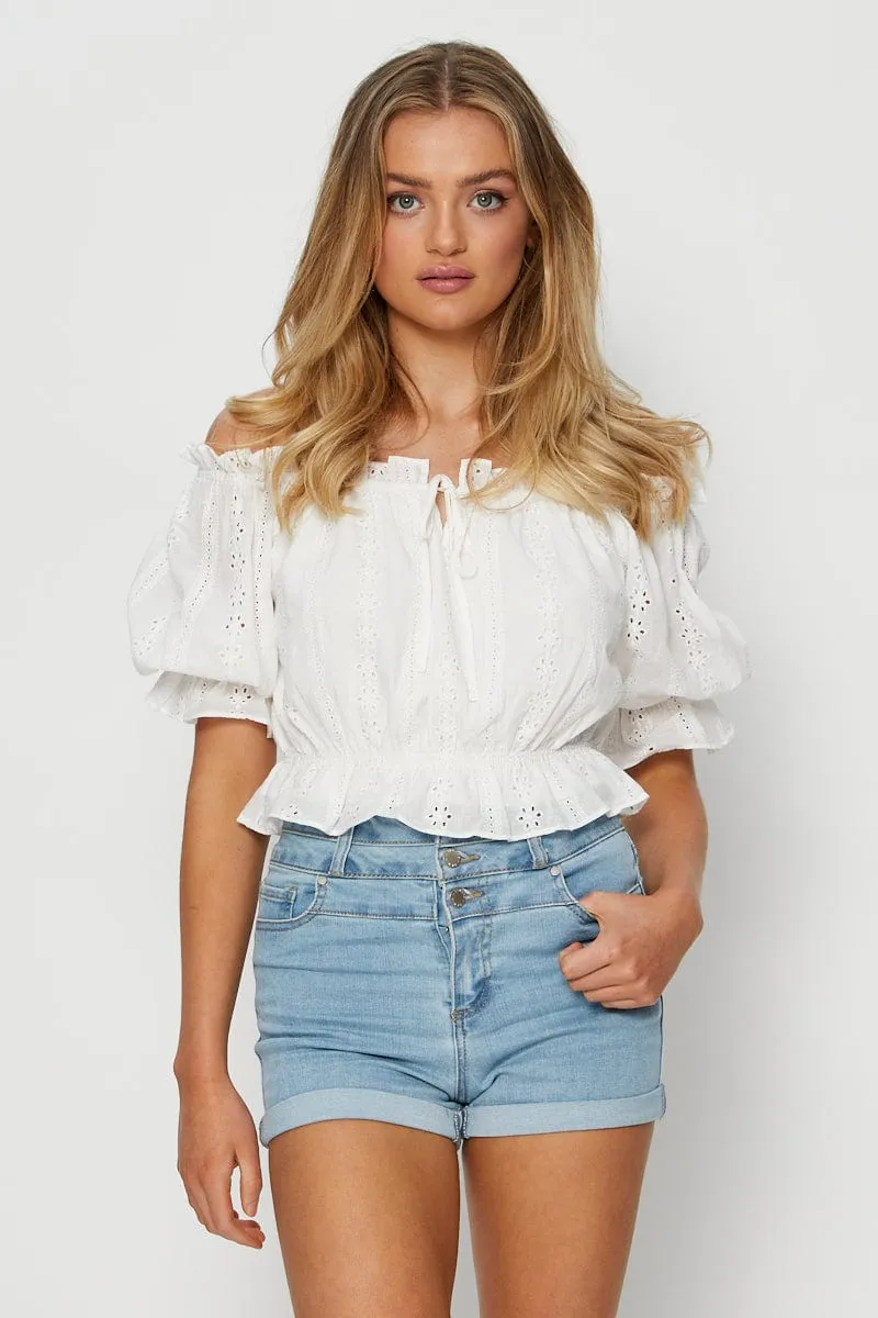 Blue Skinny Denim Shorts High Rise sold by Ally Fashion product image thumbnail 3