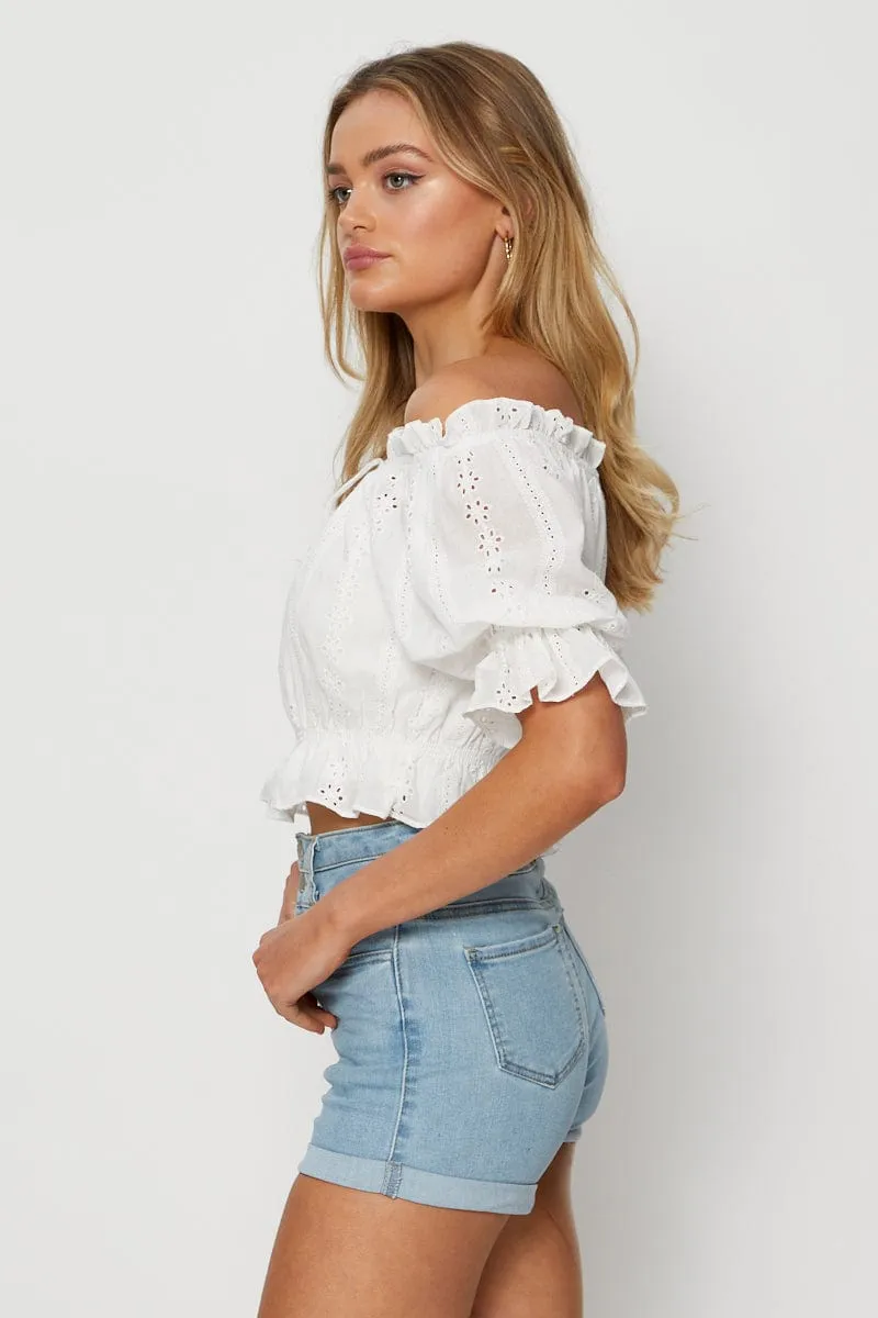 Blue Skinny Denim Shorts High Rise sold by Ally Fashion product image thumbnail 4