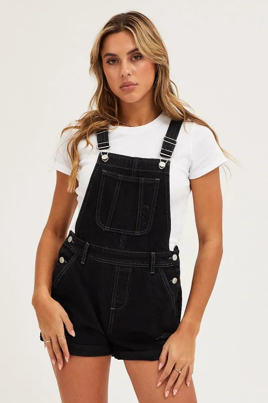 Black Denim Overall sold by Ally Fashion