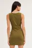 Green Mini Dress Sleeveless Corset Detail Bodycon sold by Ally Fashion
