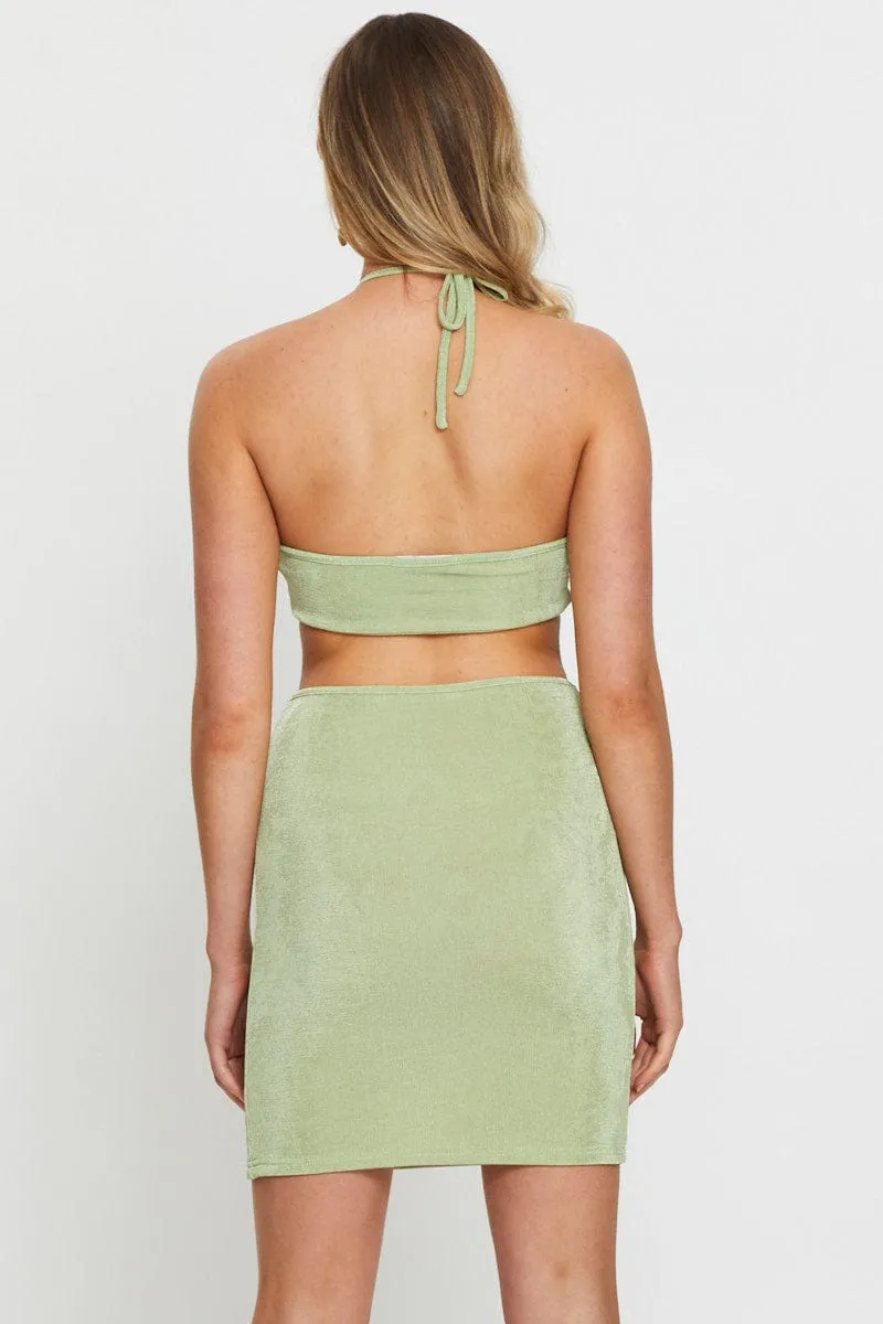 Green Mini Dress Sleeveless sold by Ally Fashion product image thumbnail 5