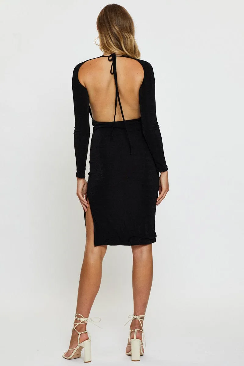 Black Bodycon Dress Long Sleeve Evening sold by Ally Fashion product image thumbnail 5