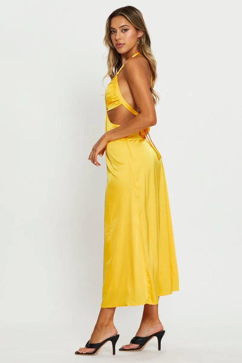 Orange Midi Dress Satin sold by Ally Fashion product image thumbnail 4