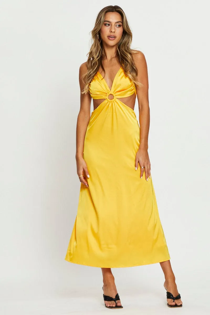 Orange Midi Dress Satin sold by Ally Fashion product image thumbnail 3