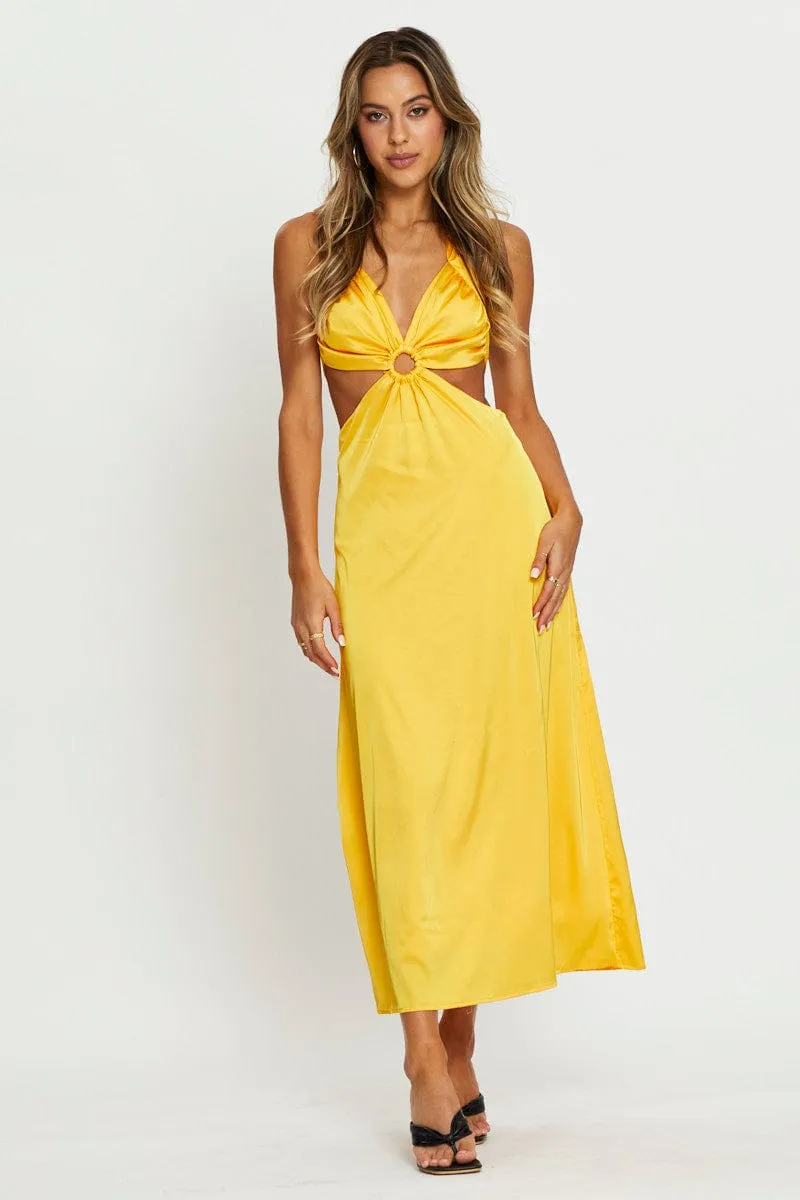 Orange Midi Dress Satin sold by Ally Fashion