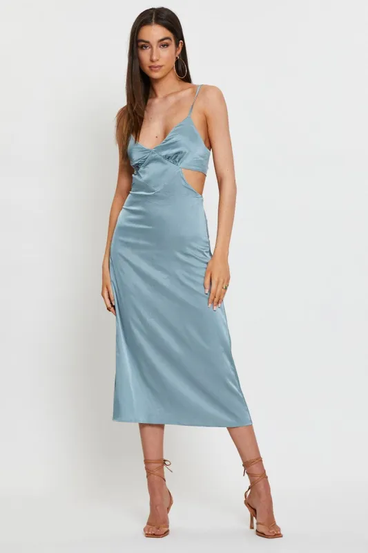 Blue Midi Dress Satin sold by Ally Fashion