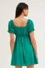 Green Gathered Bust Puff Sleeve Skater Dress sold by Ally Fashion
