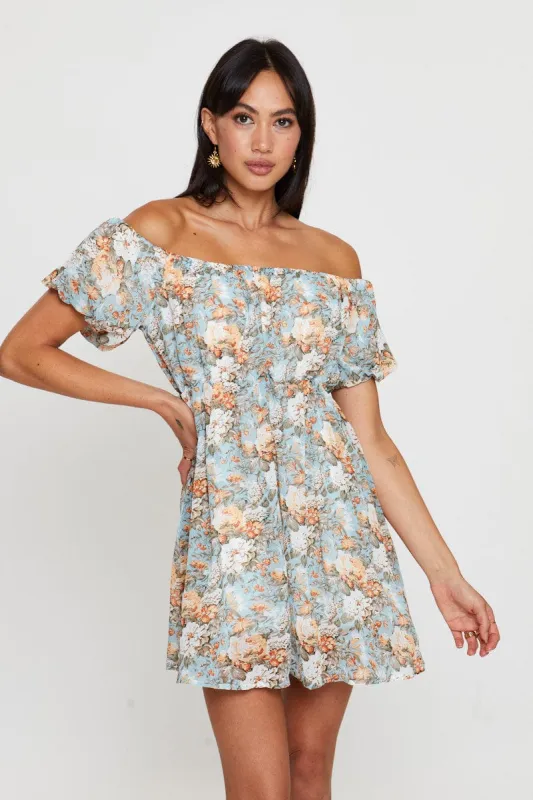 Print Mini Dress Off Shoulder sold by Ally Fashion