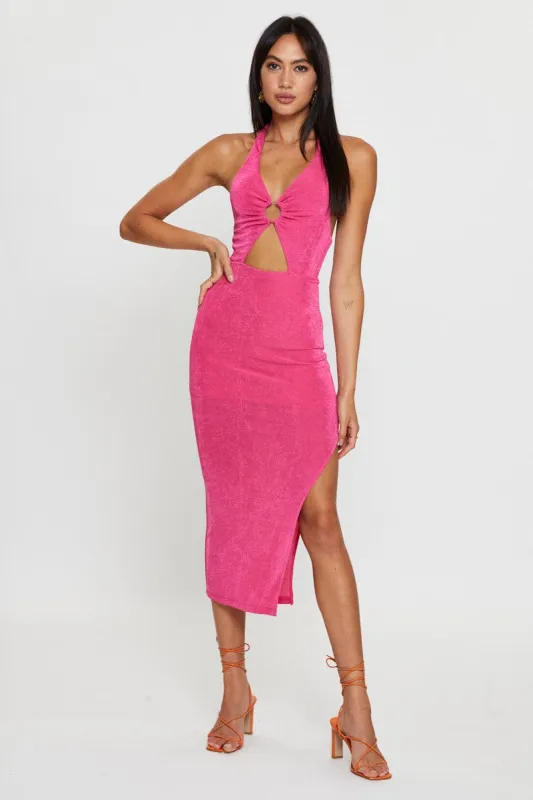 Pink Midi Dress Slinky Jersey sold by Ally Fashion