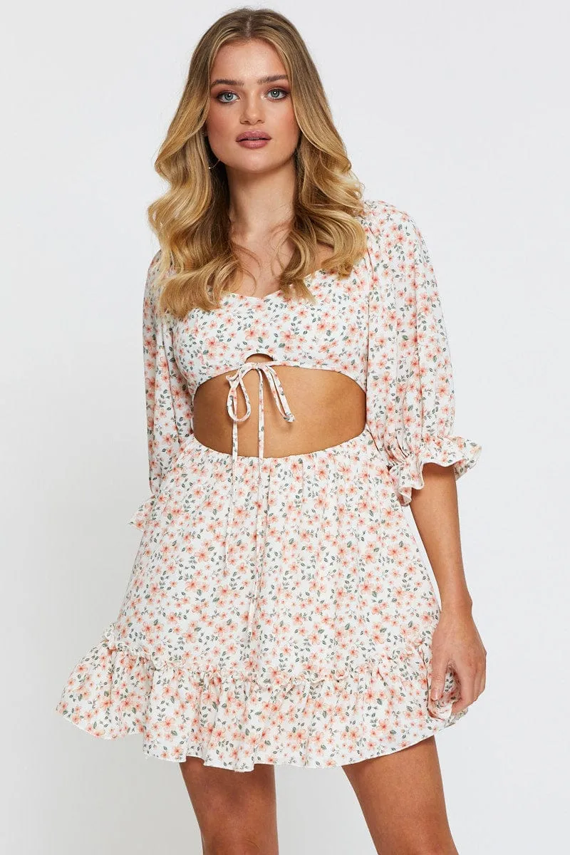 Print Mini Dress Long Sleeve sold by Ally Fashion