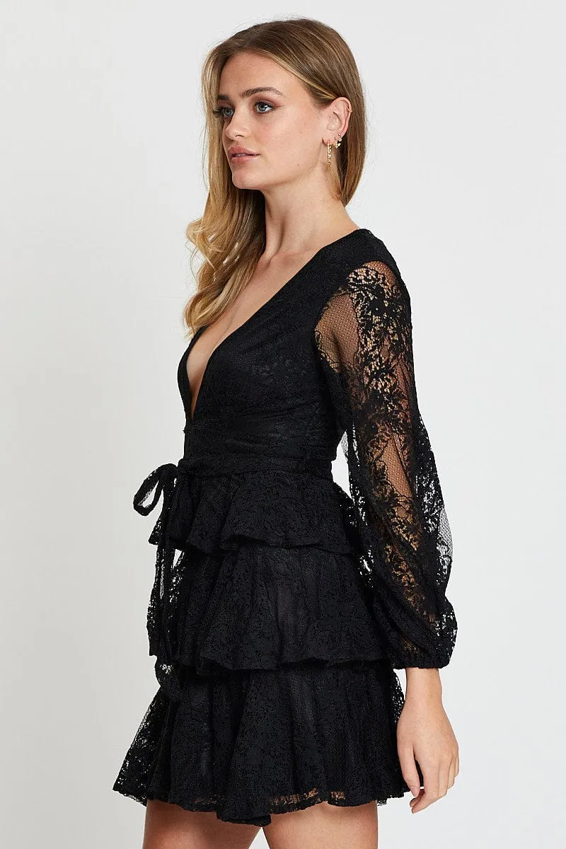 Black Mini Dress Long Sleeve Evening sold by Ally Fashion product image thumbnail 4