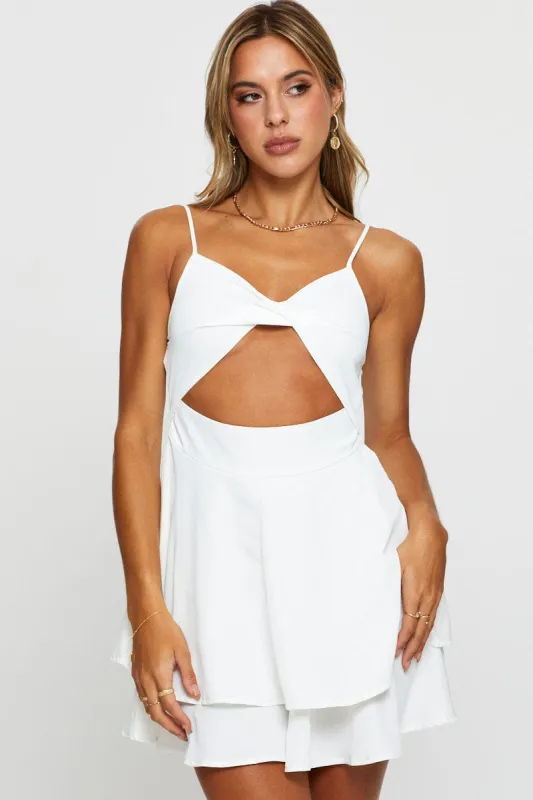 White Mini Dress Sleeveless sold by Ally Fashion