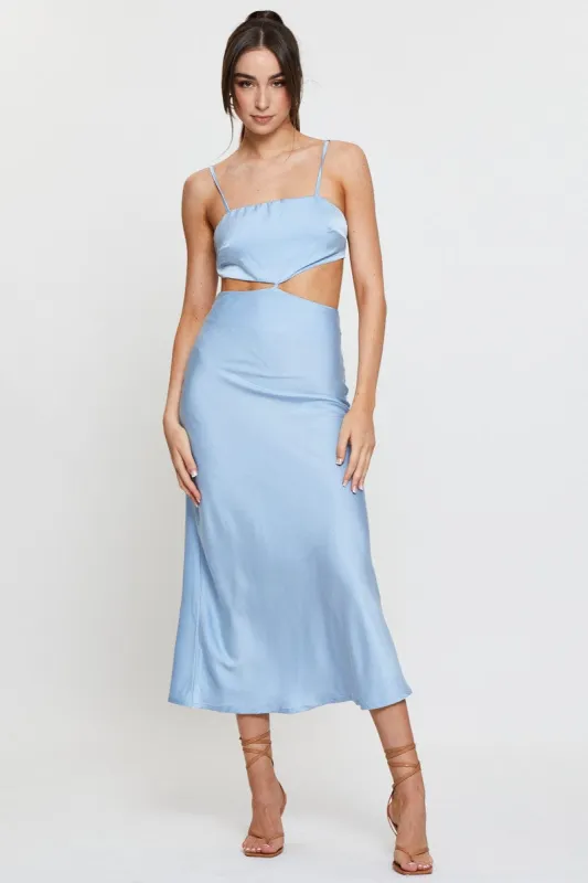 Blue Midi Dress Satin sold by Ally Fashion