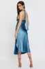 Blue Slip Dress Midi Satin sold by Ally Fashion