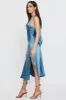 Blue Slip Dress Midi Satin sold by Ally Fashion