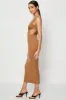 Brown Midi Dress Ribbed Cut Out sold by Ally Fashion
