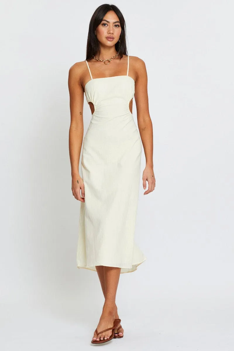 Beige A Line Dress Midi sold by Ally Fashion product image thumbnail 3