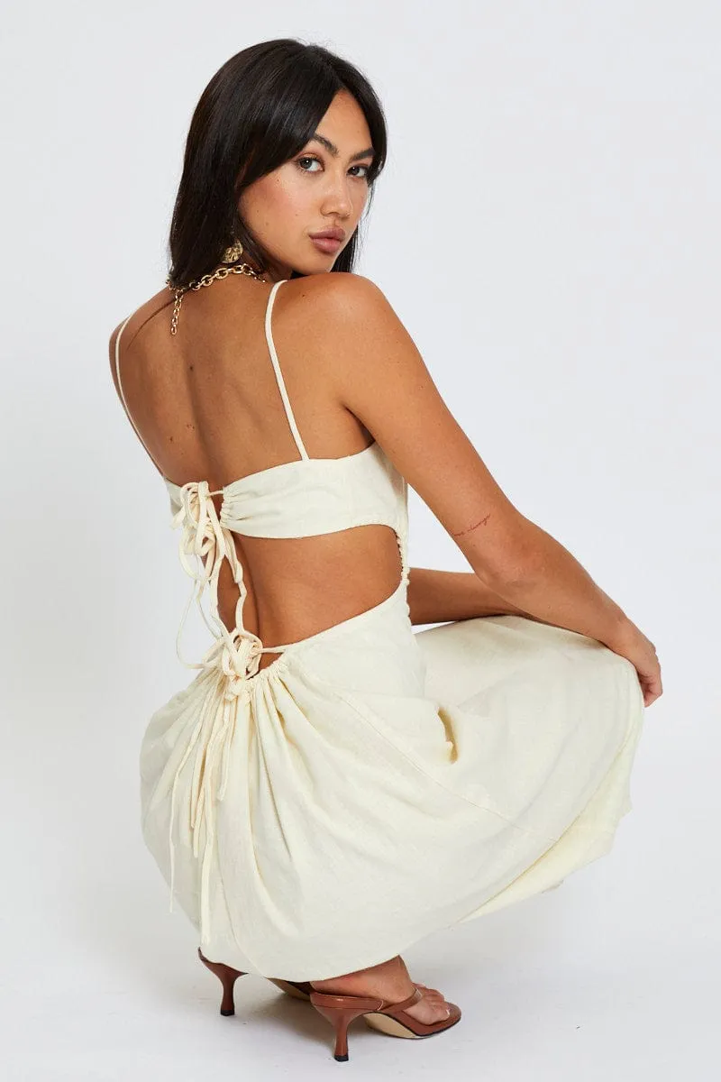 Beige A Line Dress Midi sold by Ally Fashion product image thumbnail 2