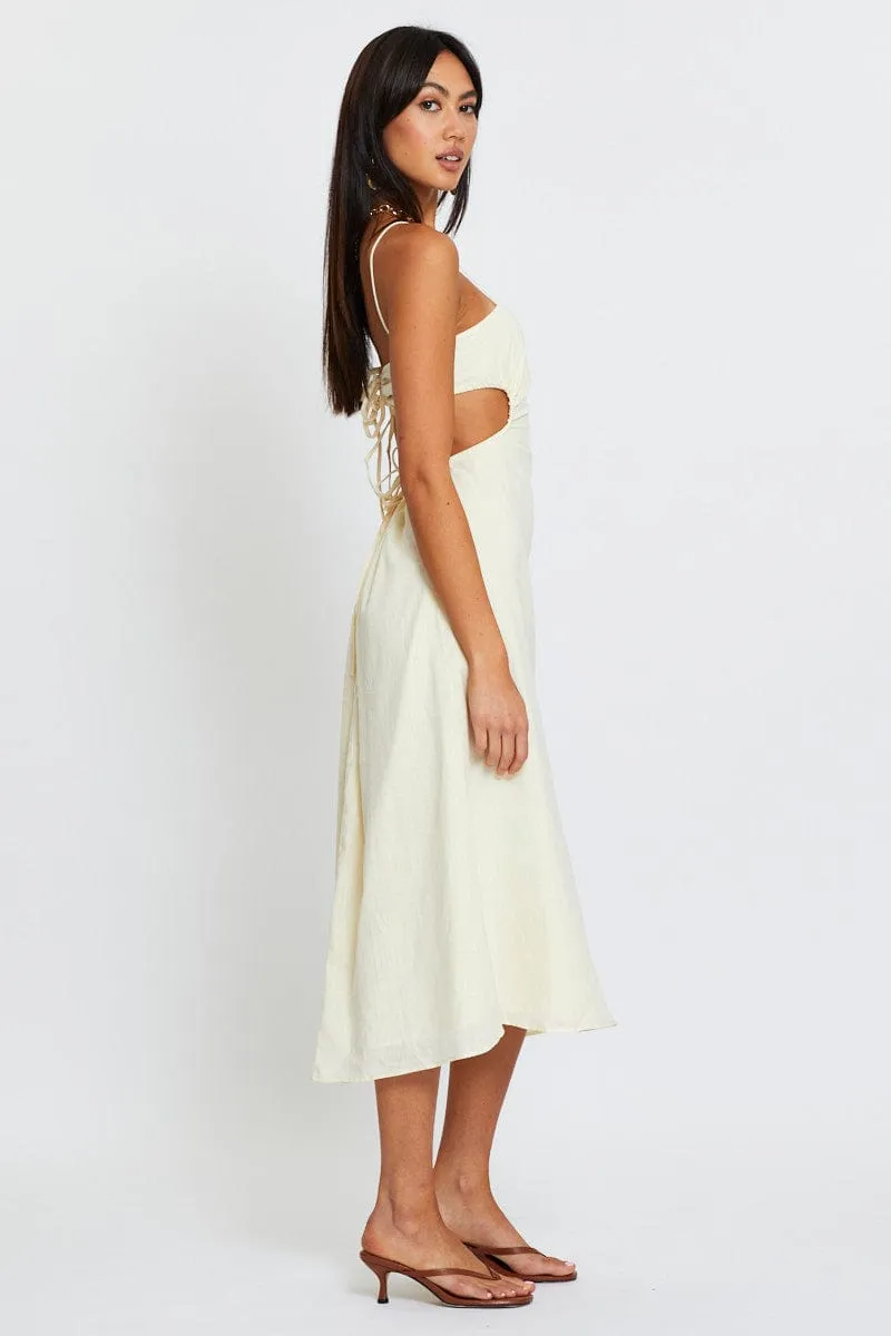 Beige A Line Dress Midi sold by Ally Fashion product image thumbnail 4