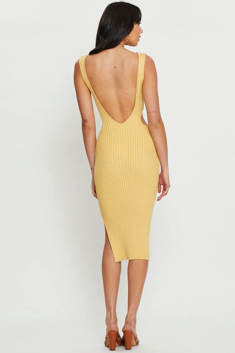 Orange Knit Dress Midi sold by Ally Fashion product image thumbnail 5