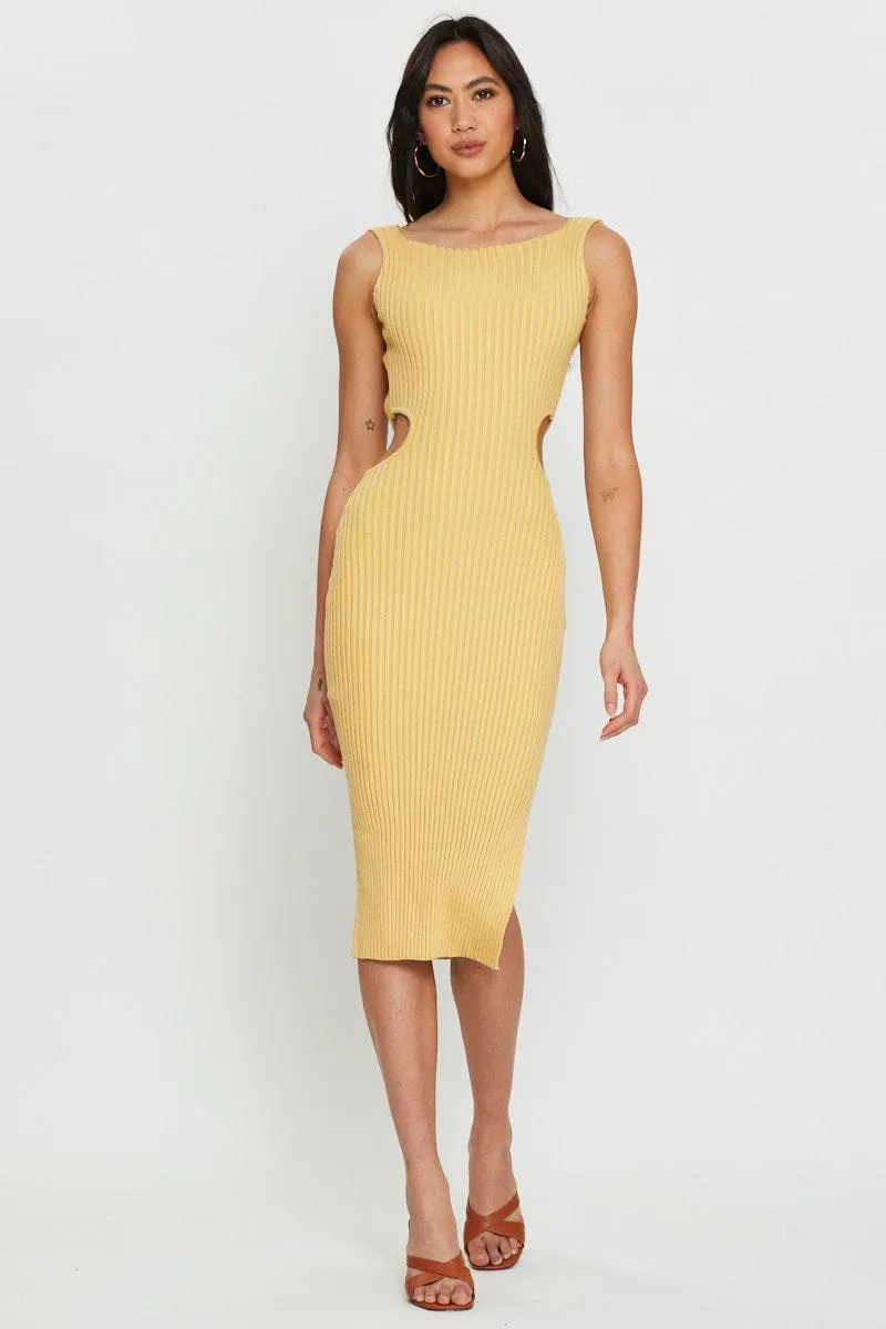 Orange Knit Dress Midi sold by Ally Fashion product image thumbnail 3