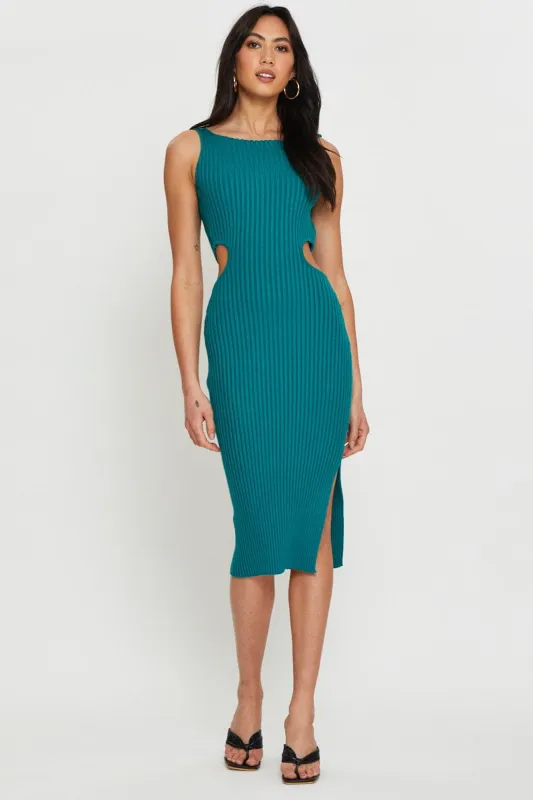 Green Knit Dress Midi sold by Ally Fashion