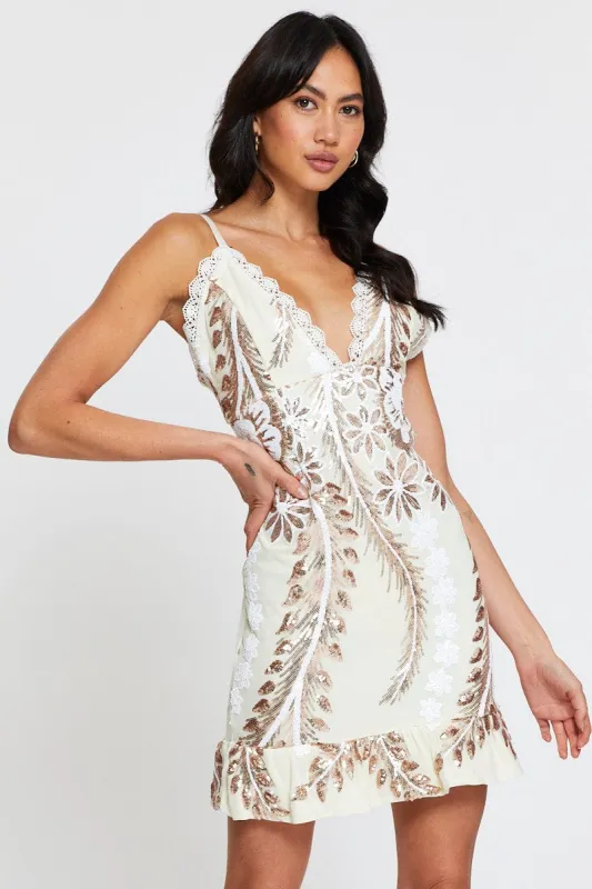 Metallic Cocktail Party Dress Mini sold by Ally Fashion