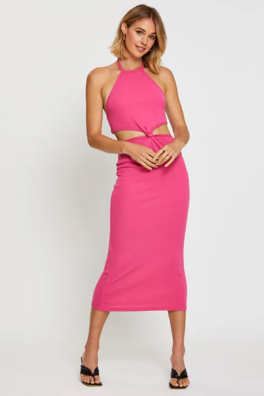 Pink Midi Dress Sleeveless sold by Ally Fashion