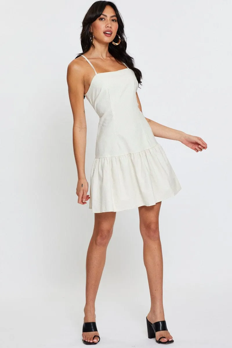 Beige A Line Dress Mini sold by Ally Fashion product image thumbnail 3