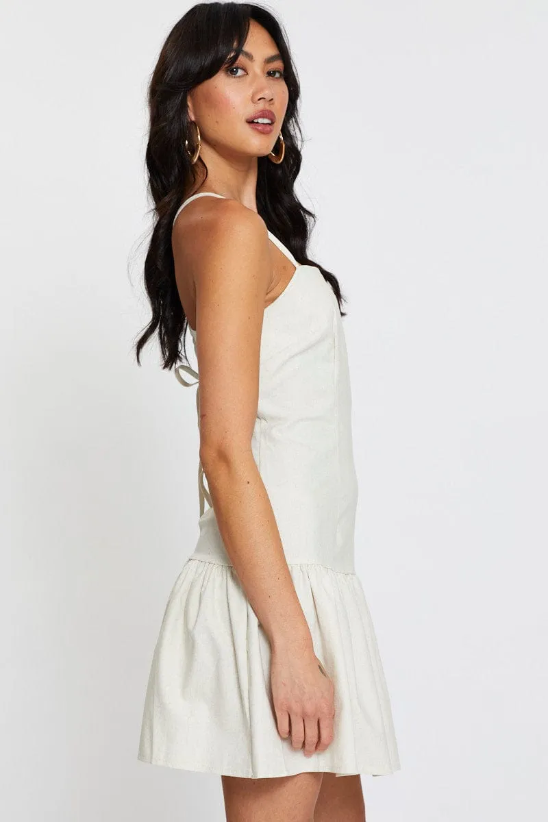 Beige A Line Dress Mini sold by Ally Fashion product image thumbnail 4