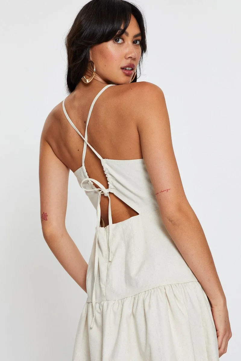 Beige A Line Dress Mini sold by Ally Fashion product image thumbnail 2