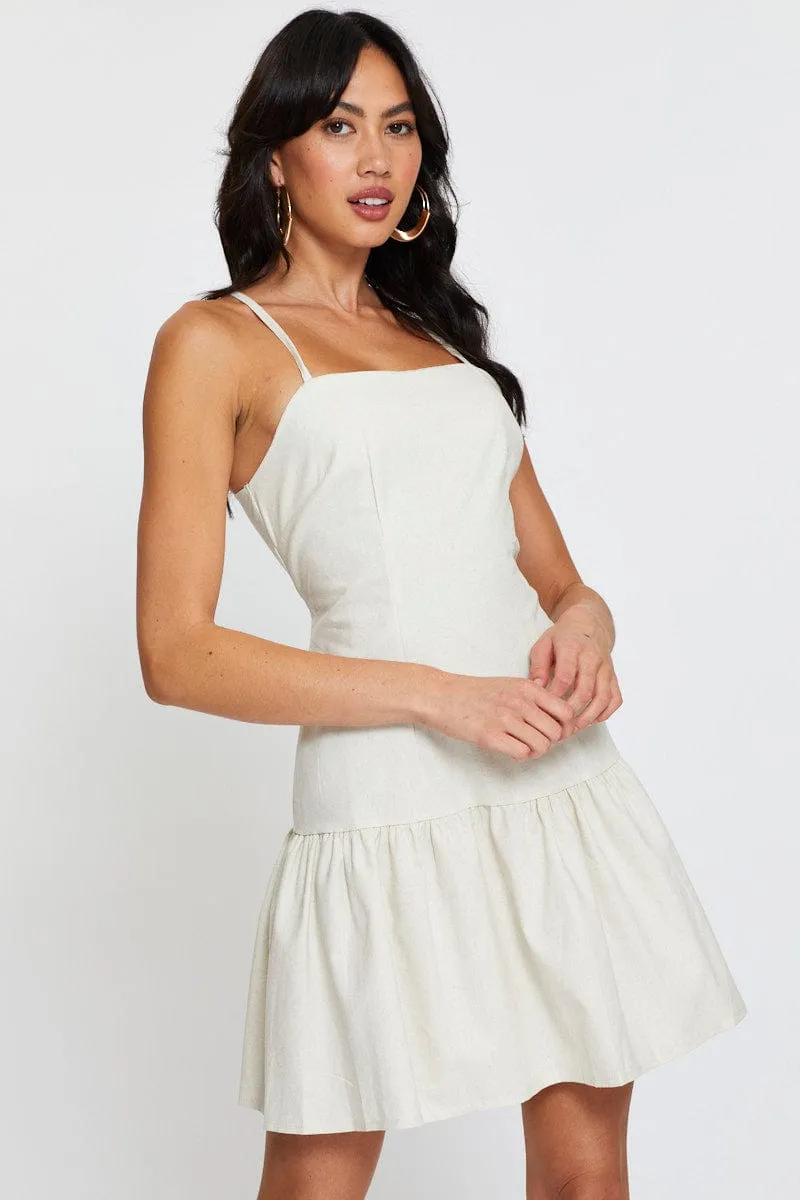 Beige A Line Dress Mini sold by Ally Fashion