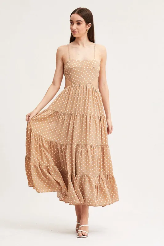 Polka Dot Maxi Dress Sleeveless Evening sold by Ally Fashion
