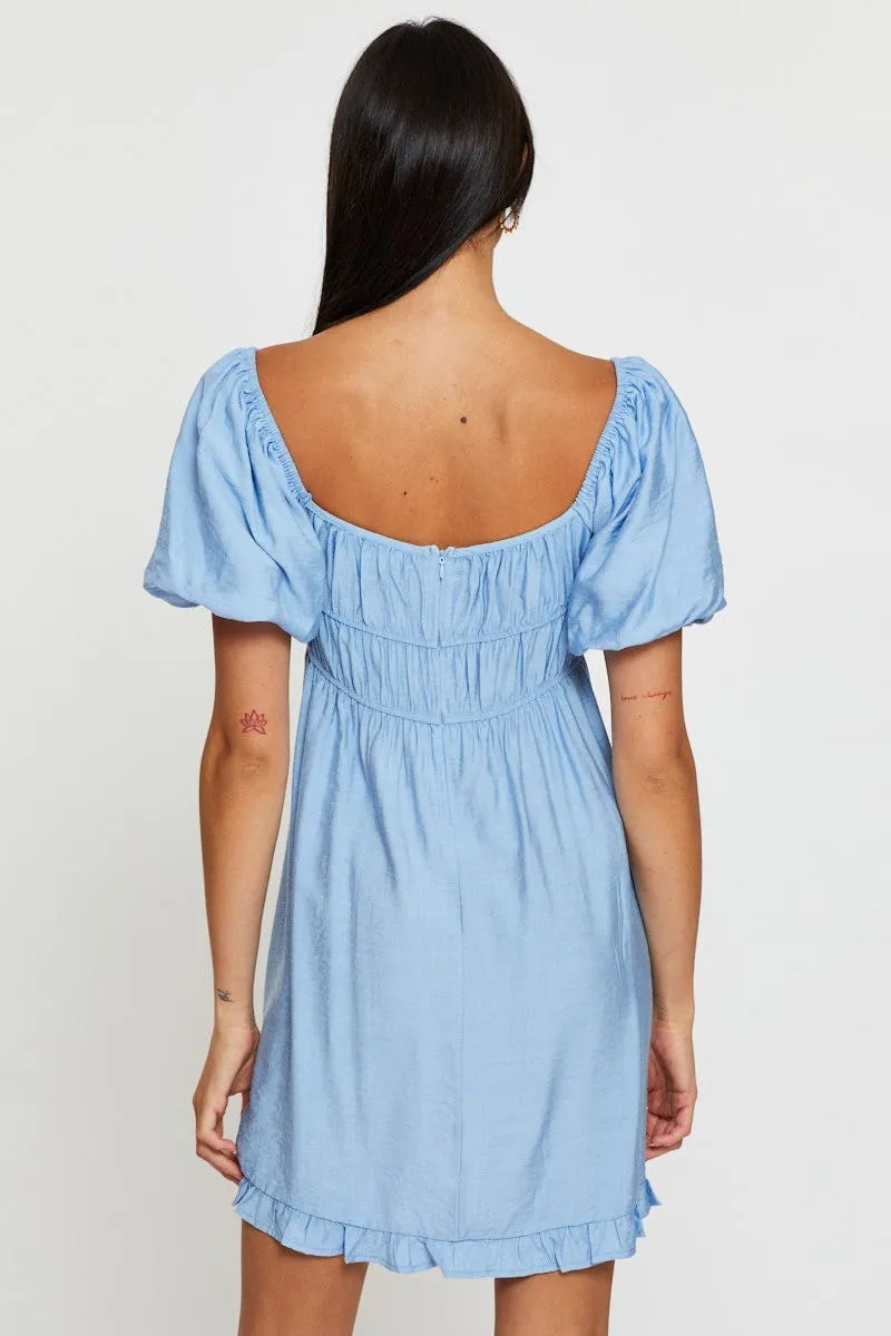 Blue Mini Dress Short Sleeve Evening sold by Ally Fashion product image thumbnail 5