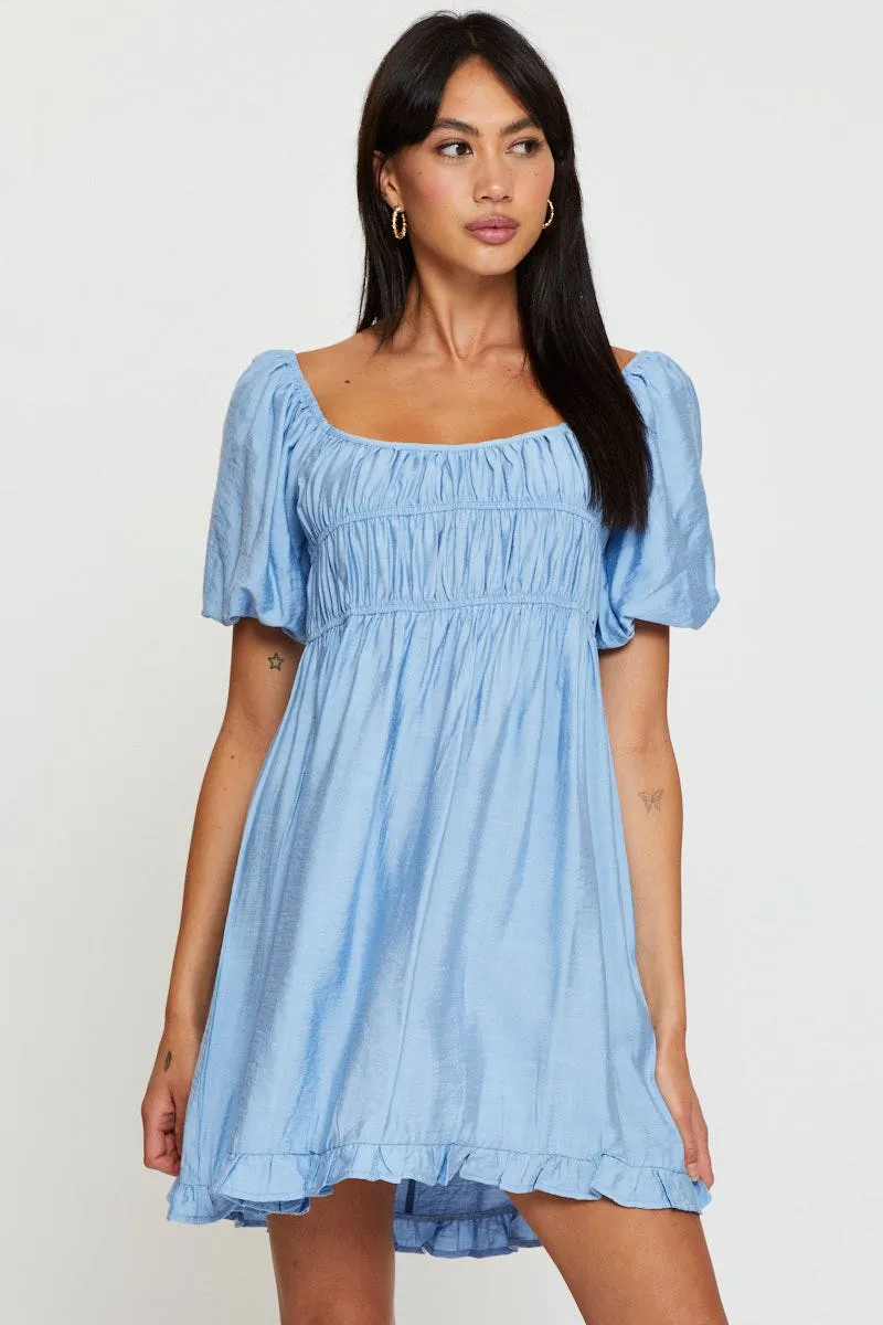 Blue Mini Dress Short Sleeve Evening sold by Ally Fashion product image thumbnail 3