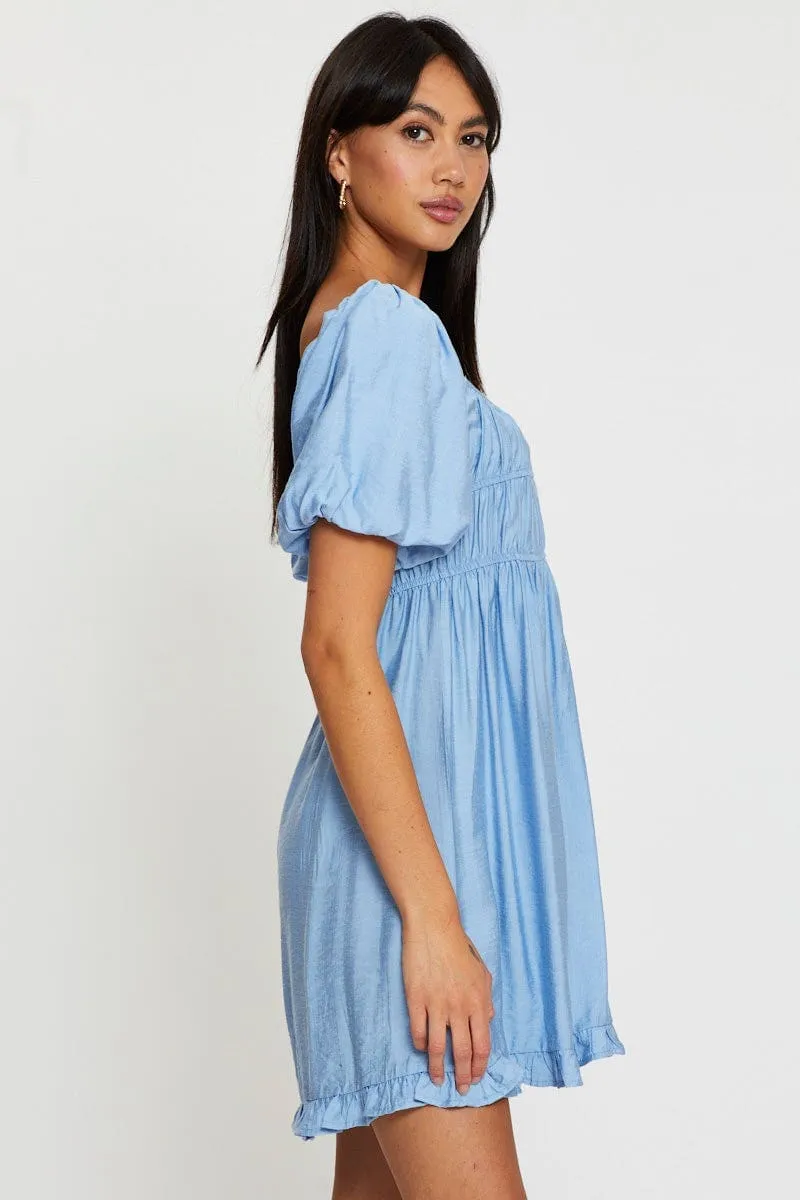 Blue Mini Dress Short Sleeve Evening sold by Ally Fashion product image thumbnail 4