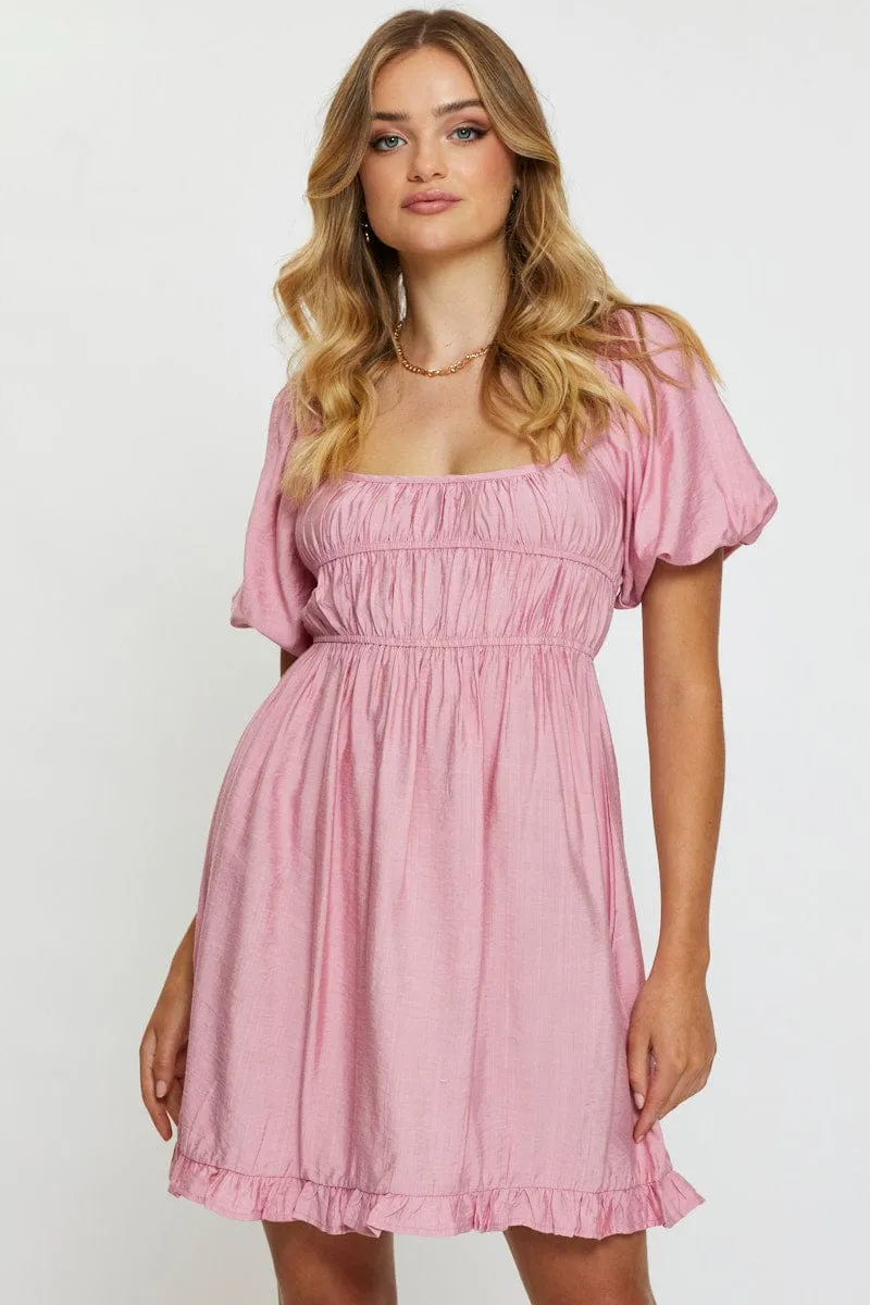 Pink Mini Dress Short Sleeve Evening sold by Ally Fashion product image thumbnail 3