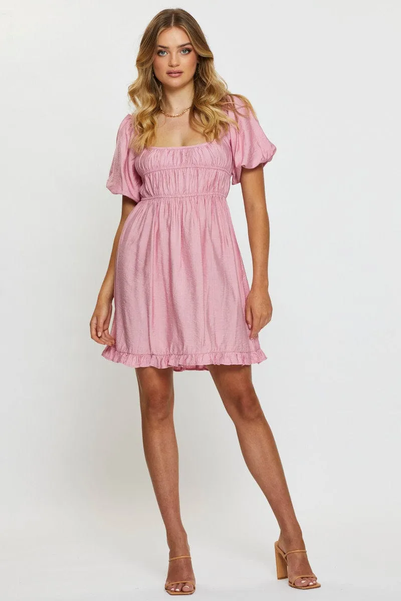 Pink Mini Dress Short Sleeve Evening sold by Ally Fashion product image thumbnail 2