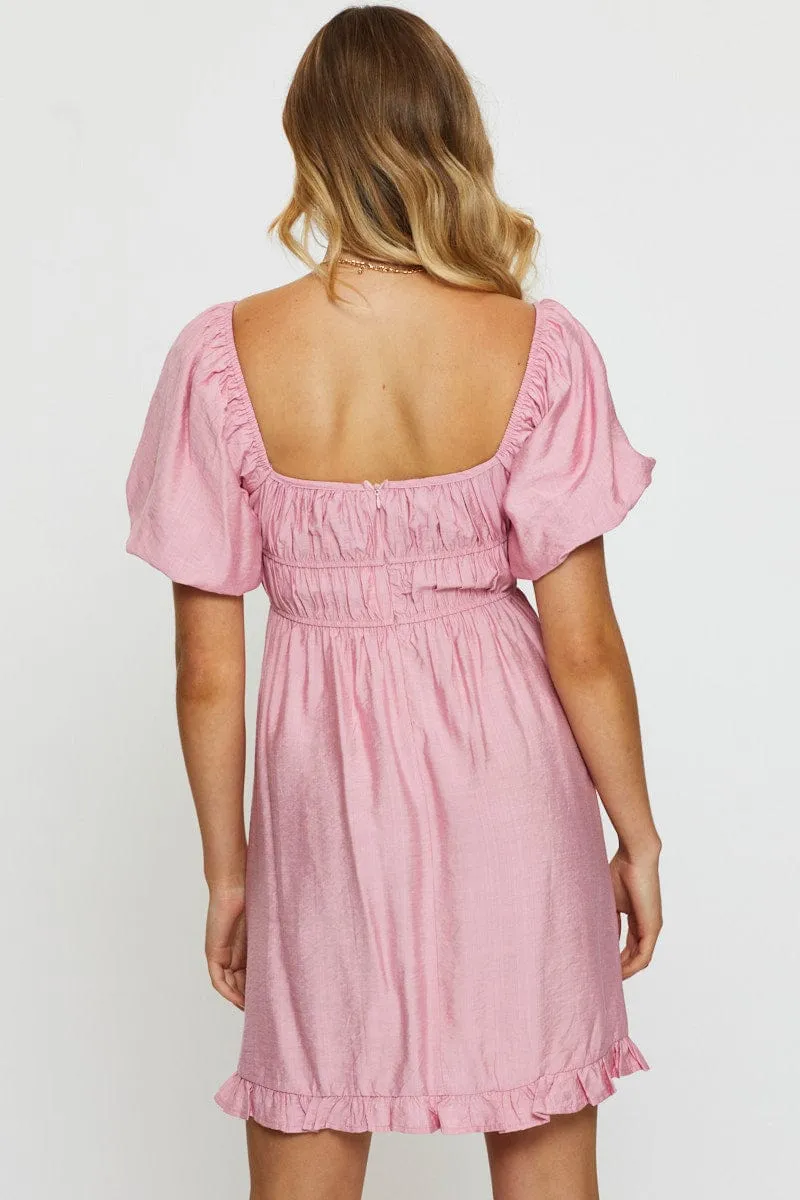 Pink Mini Dress Short Sleeve Evening sold by Ally Fashion product image thumbnail 5