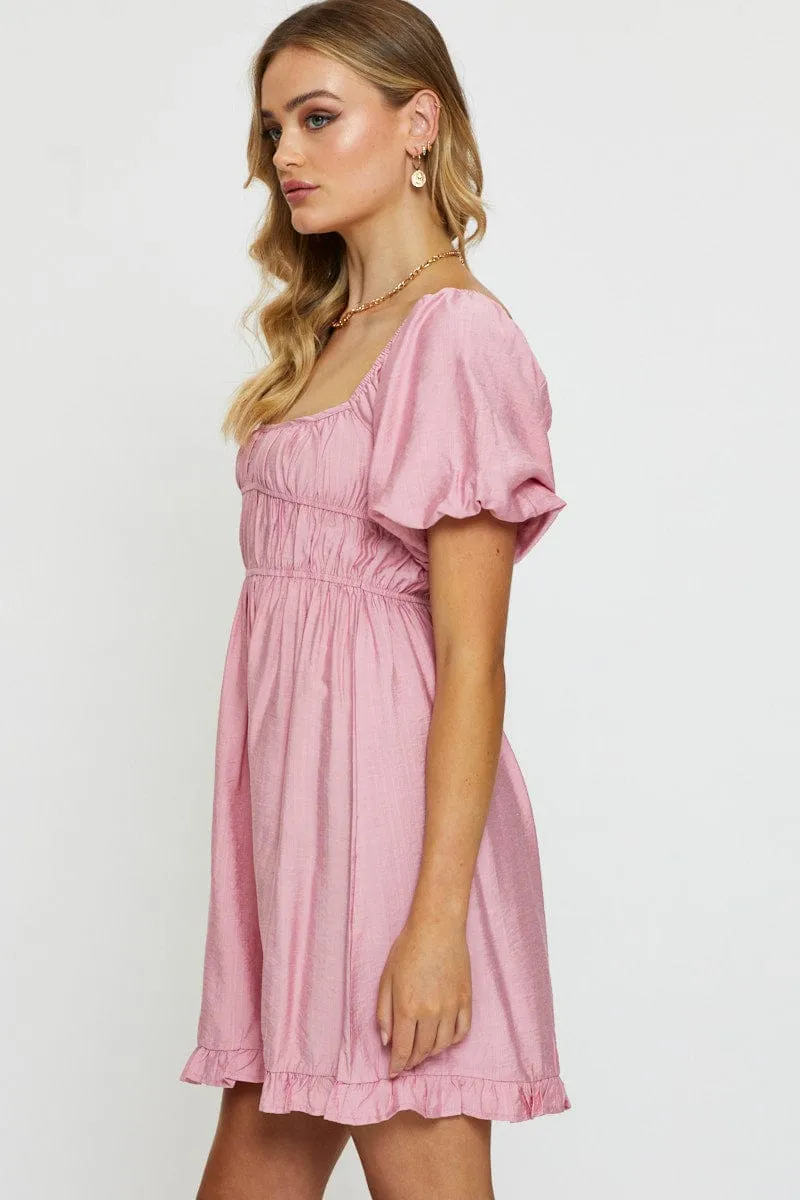 Pink Mini Dress Short Sleeve Evening sold by Ally Fashion product image thumbnail 4