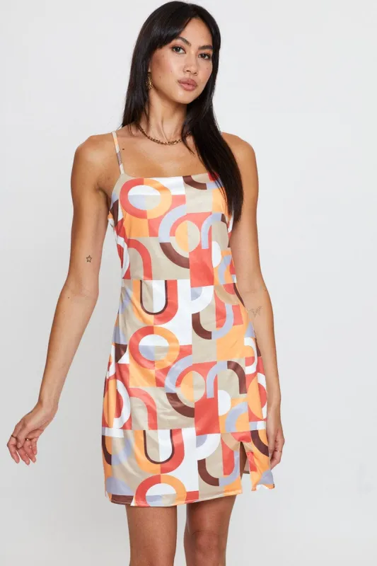 Print Mini Dress Satin sold by Ally Fashion