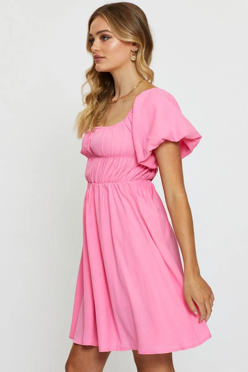 Pink Mini Dress Short Sleeve sold by Ally Fashion product image thumbnail 5