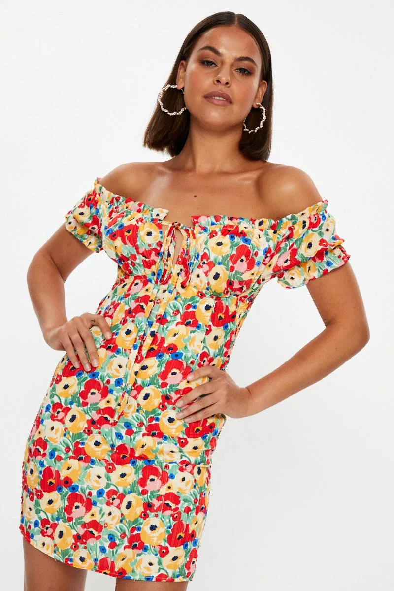 Print Off Shoulder Bustier Mini Dress sold by Ally Fashion product image thumbnail 2