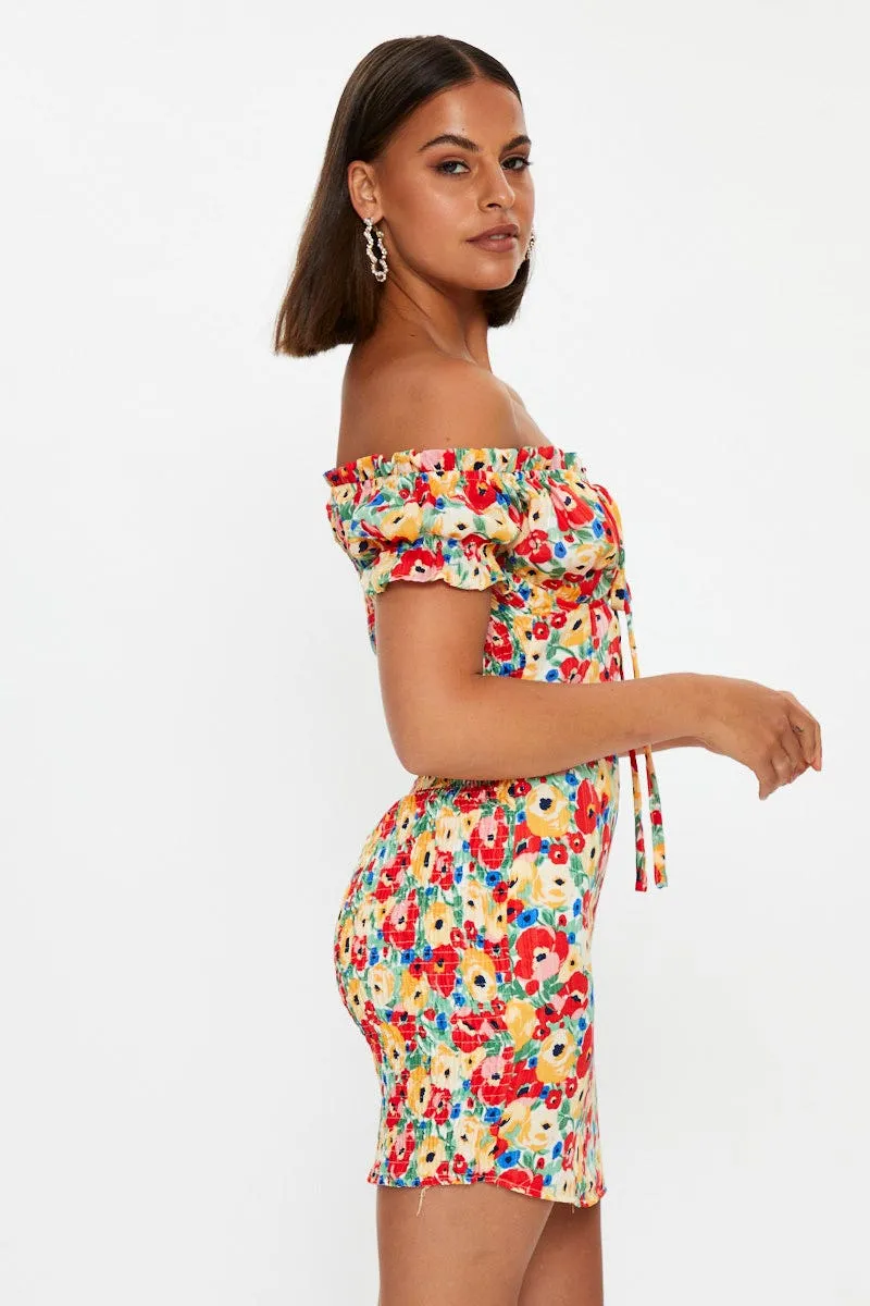 Print Off Shoulder Bustier Mini Dress sold by Ally Fashion product image thumbnail 4