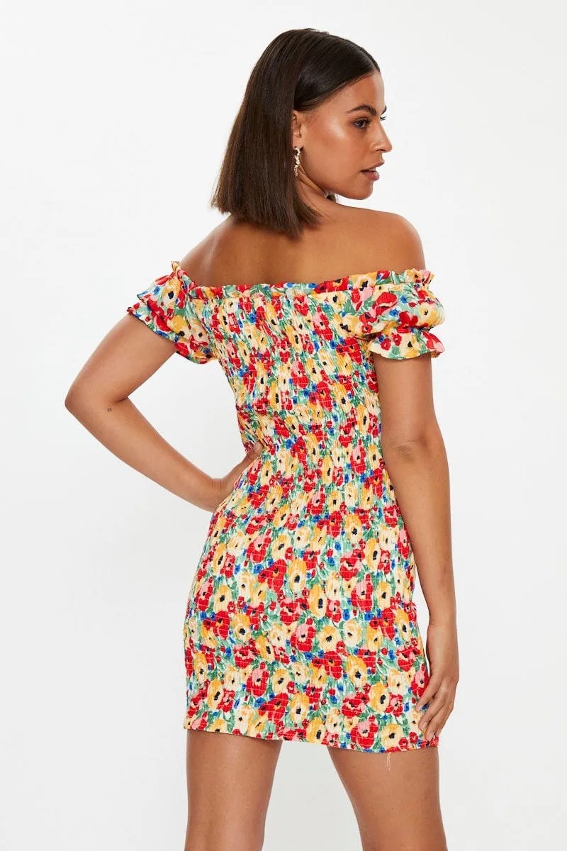 Print Off Shoulder Bustier Mini Dress sold by Ally Fashion product image thumbnail 5
