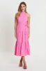 Pink Midi Dress Evening Linen sold by Ally Fashion