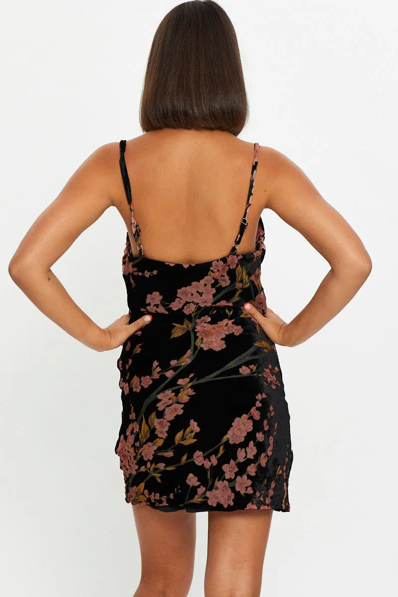 Print Burnout Slip Cowl Mini Dress sold by Ally Fashion product image thumbnail 5