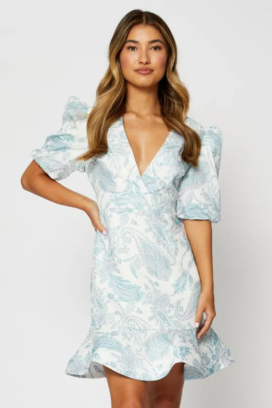 Print Mini Dress V Neck sold by Ally Fashion