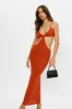 Brown Cut-Out Bodycon Maxi Dress sold by Ally Fashion