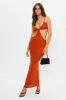 Brown Cut-Out Bodycon Maxi Dress sold by Ally Fashion